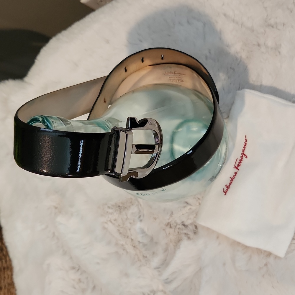 Patent Black Salvatore Ferragamo Belt